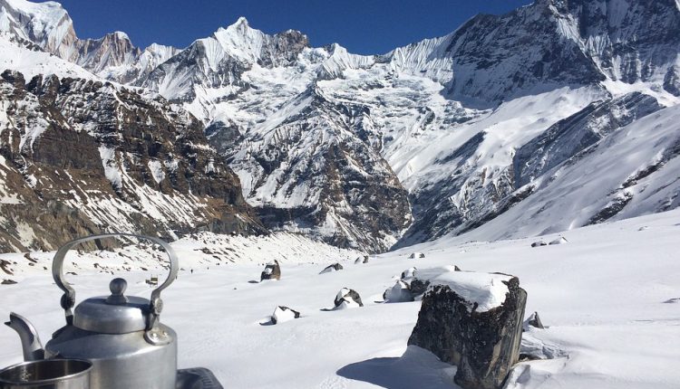 Winter Mountain Snow Tea Climbing Himalaya Nepal